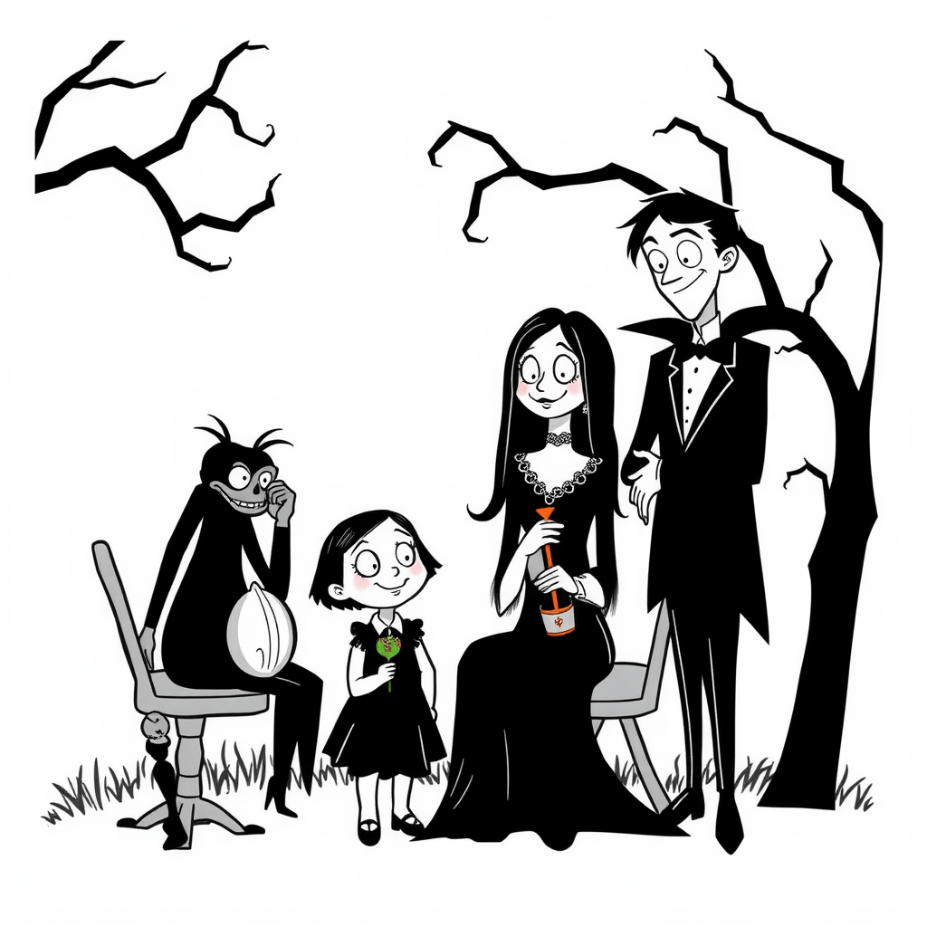 Addams Family Cartoon coloring page