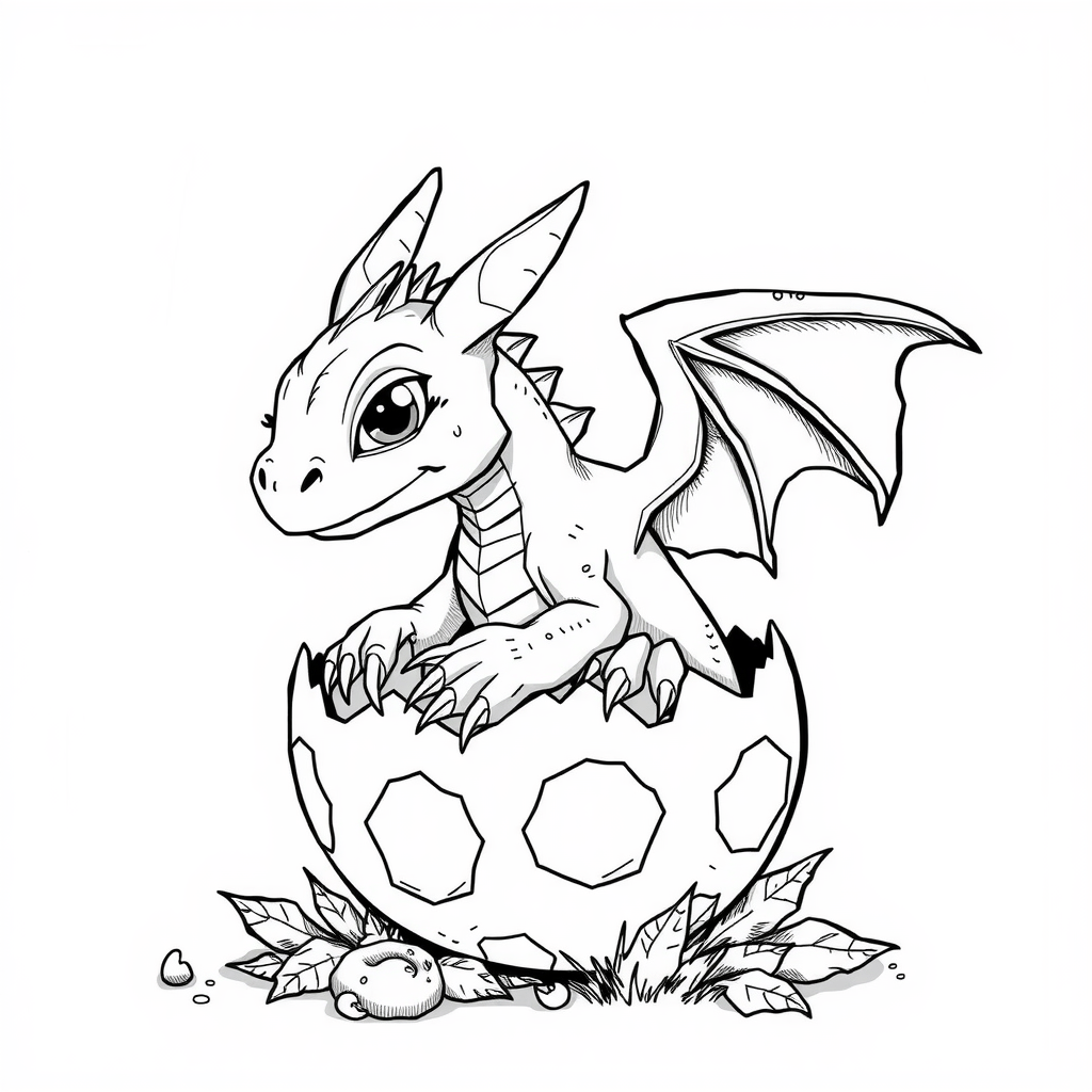 Baby Dragon Hatching from an Egg 1
