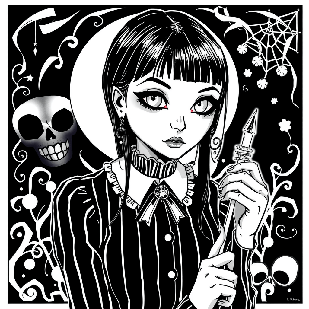 Classic Wednesday Addams Look