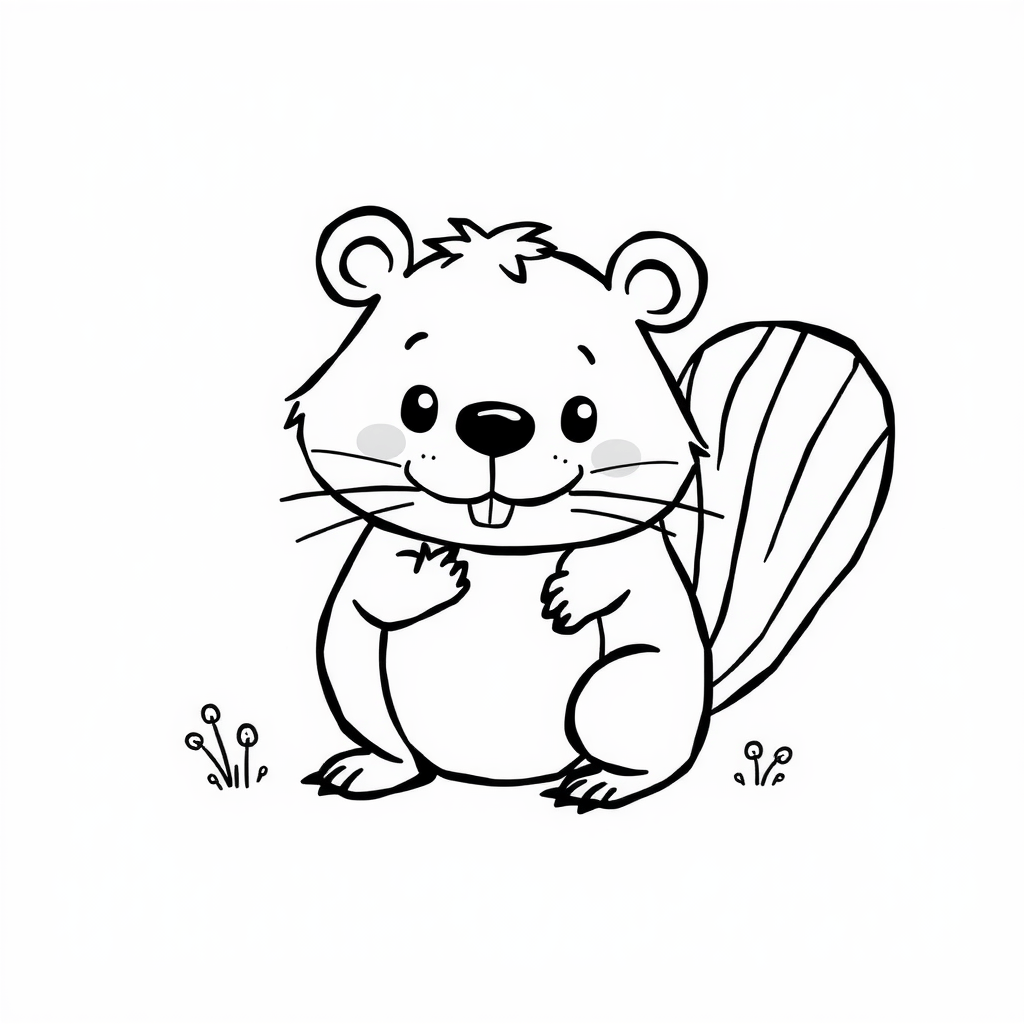 Cute Cartoon Beaver 1