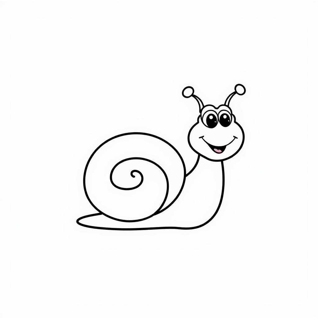 Happy Cartoon Snail
