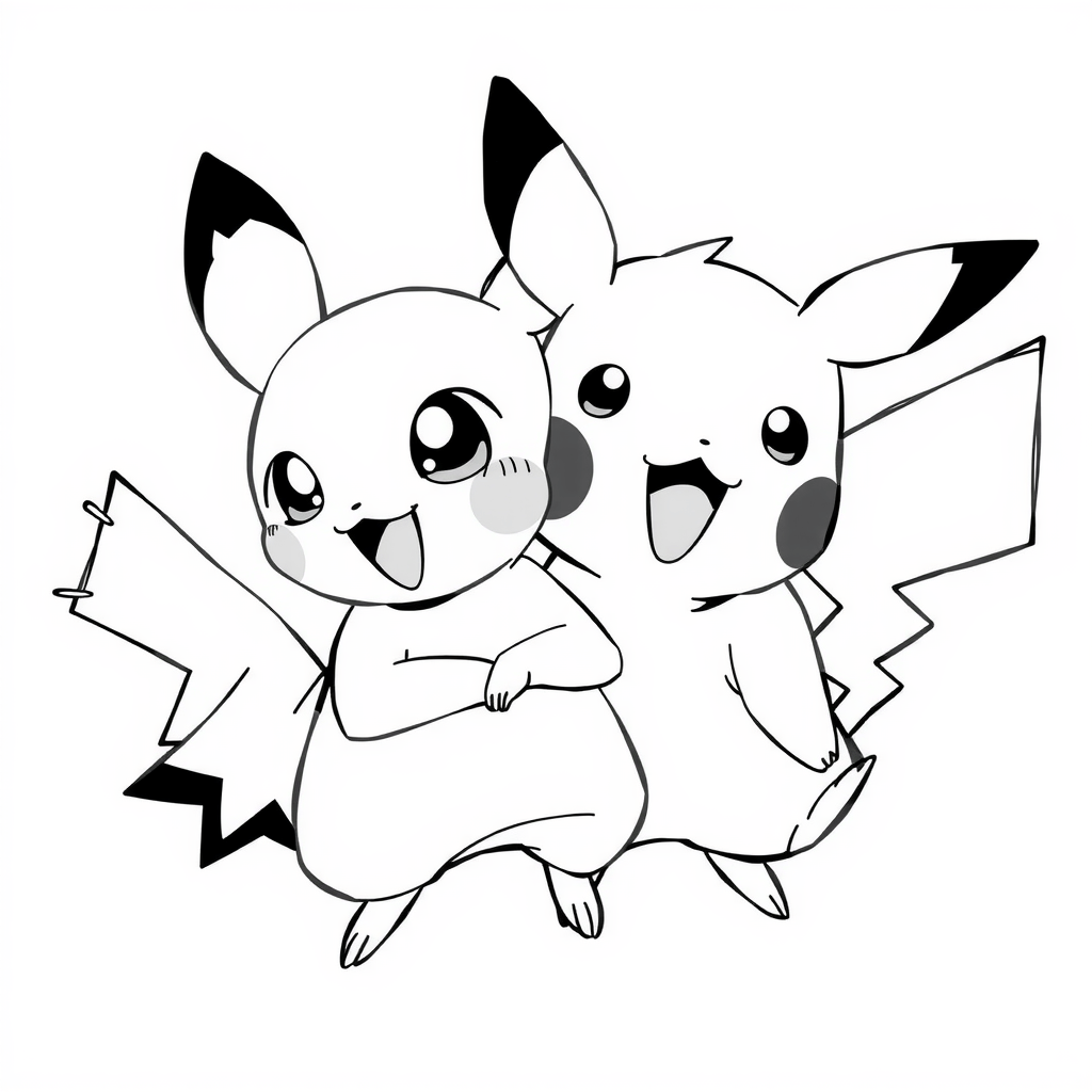 Pichu and Pikachu Together 1
