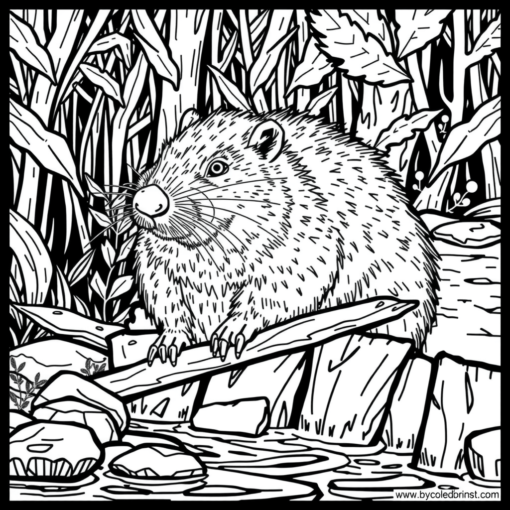 Realistic Beaver Building a Dam 1
