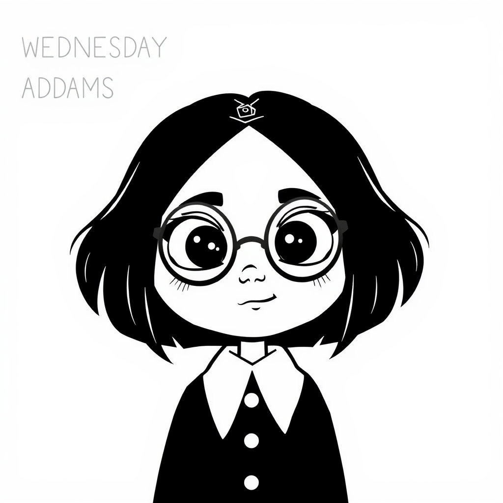 Wednesday Addams Cartoon Style 1