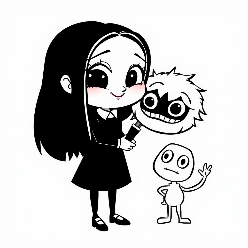Wednesday Addams with Thing